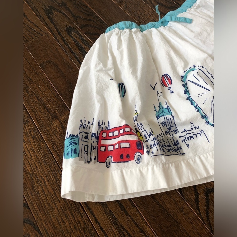 Mini Boden Girls 7-8Y London Themed A-Line Ruffled Mini Skirt w/Adjustable Waist - Picture 3 of 15